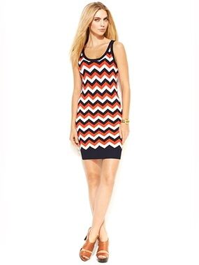 MICHAEL KORS Sleeveless Knit Chevron Dress size XS